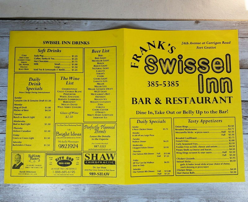 Swissel Inn - Menu (newer photo)